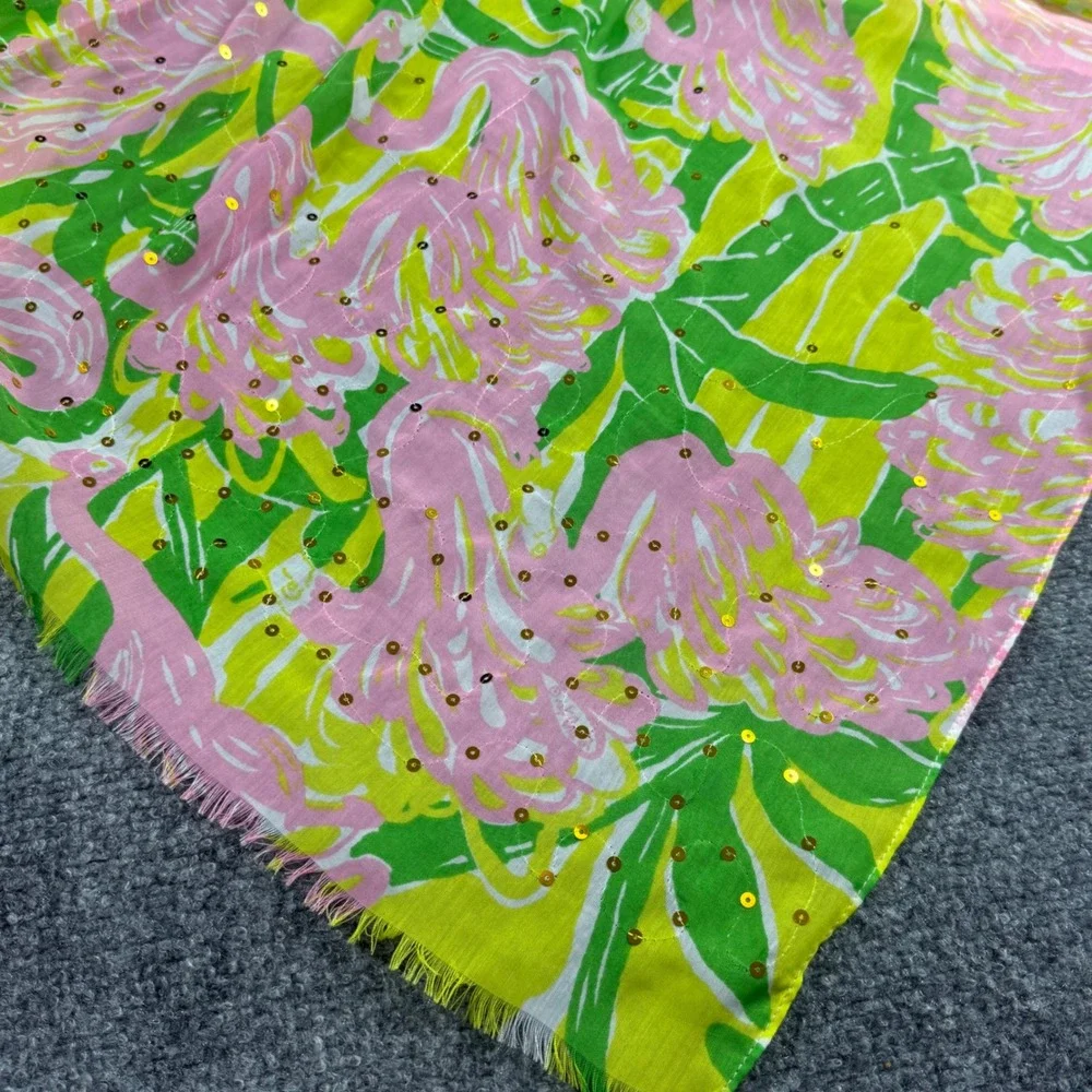 Lilly Pulitzer x Target Scarf Womens OS Pink Green Floral Sequin Flamingo